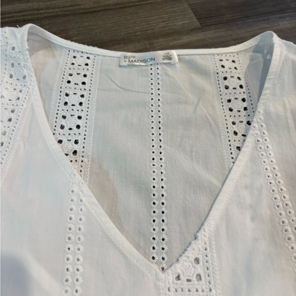 NWT 89th & Madison White Eyelet Dress - Picture 7 of 8
